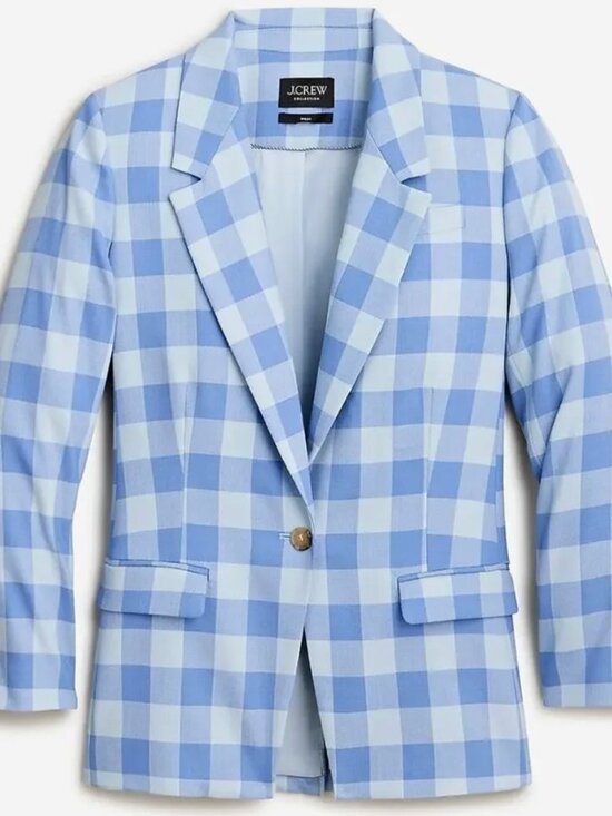 J. Crew Jackets & Blazers - J. Crew Willa blazer in Gingham Plaid Checked  Italian City Wool Jacket 16